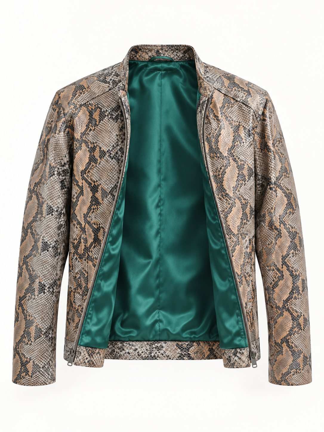Sandstone Serpent Leather Jacket for Men