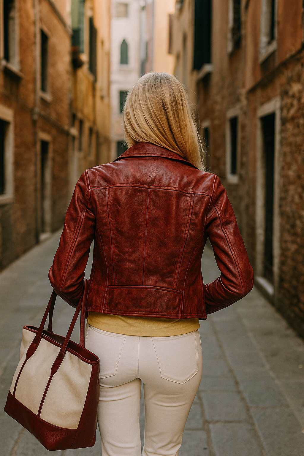 Vintage Flame Leather Moto
