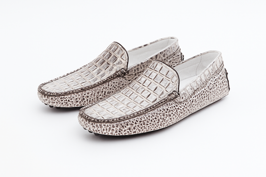 Handcrafted Alligator Embossed Slip-Ons