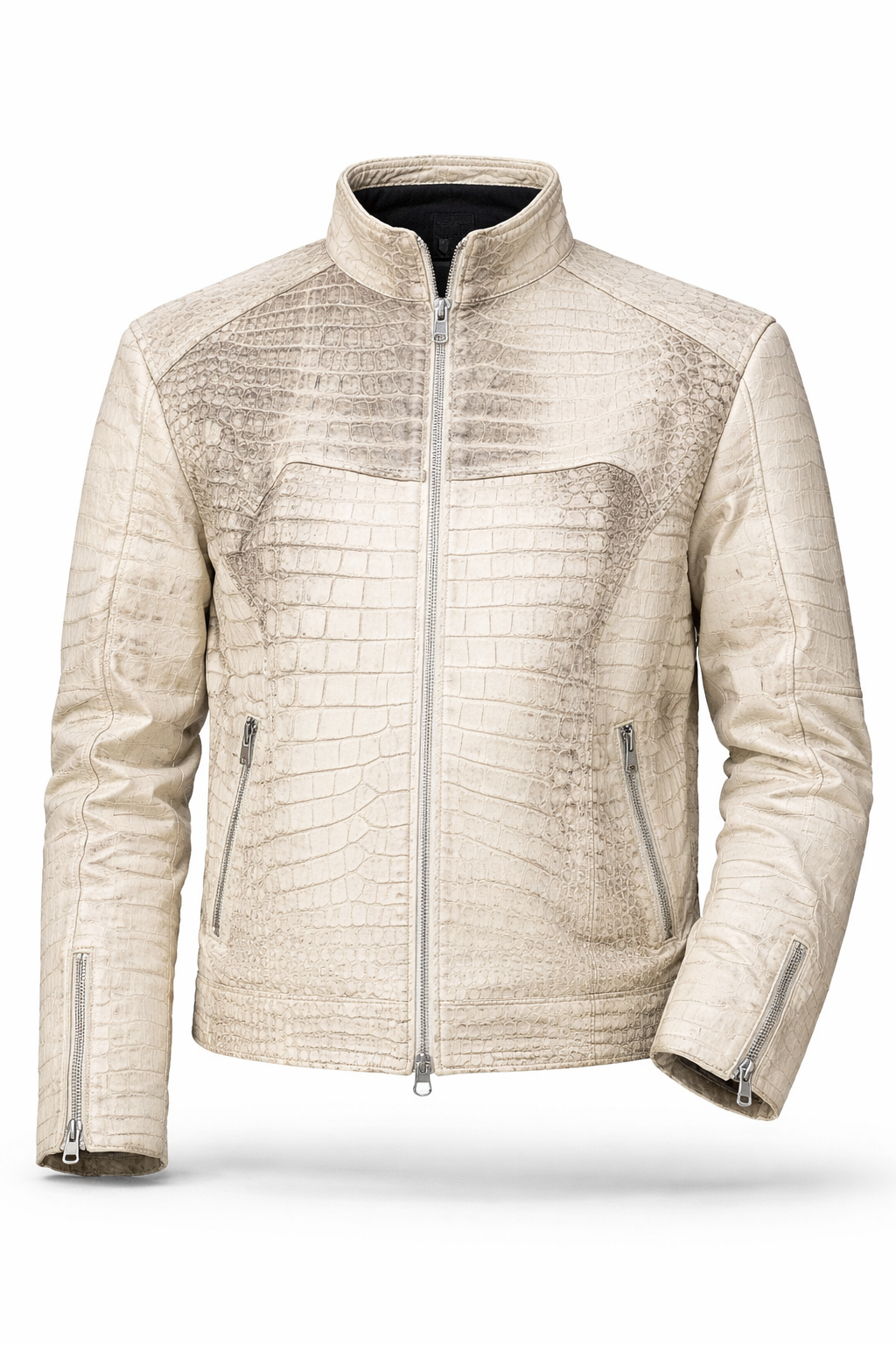 White Genuine Crocodile Leather Jacket Men León Mexico — Columbus OH