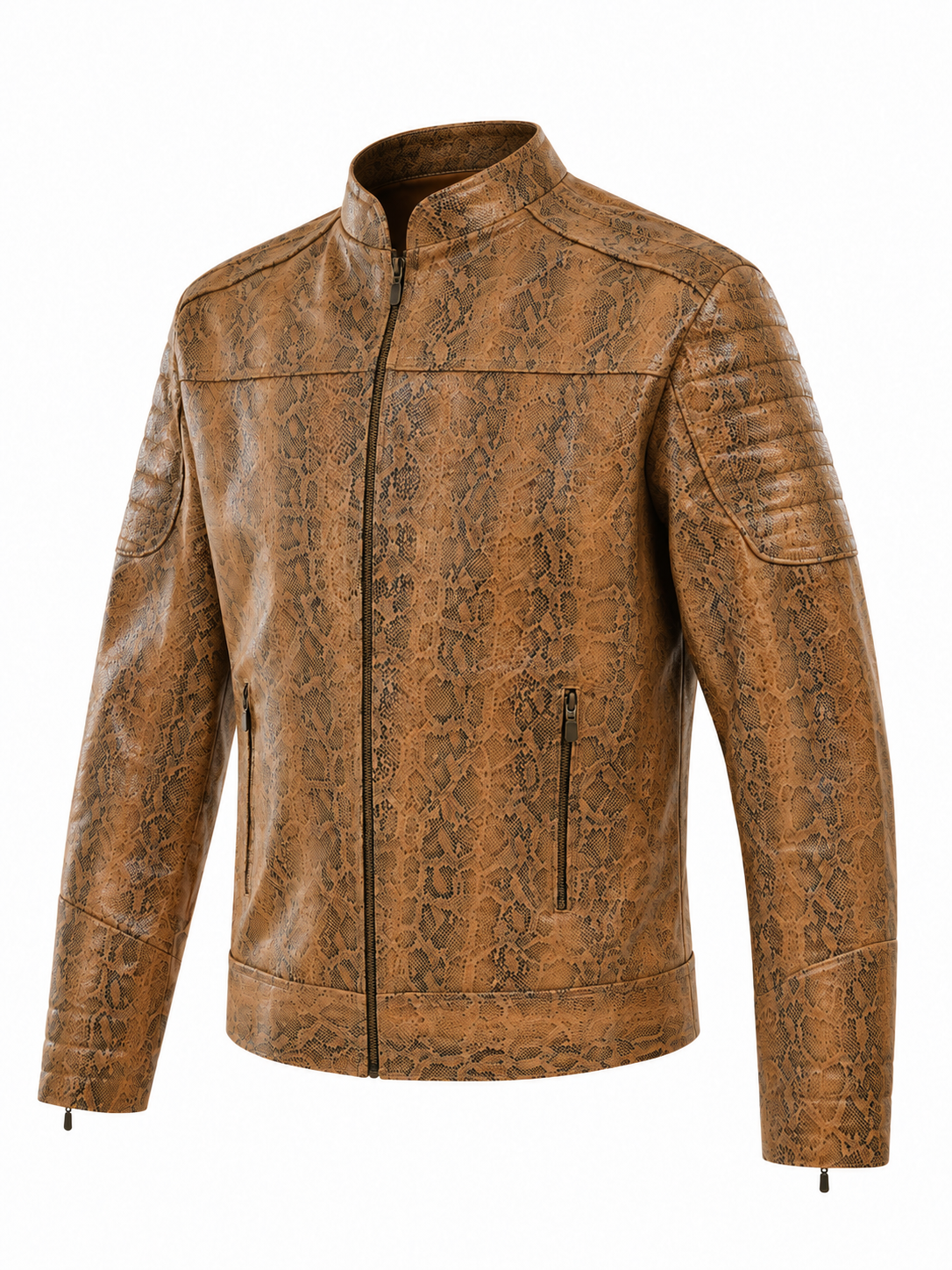 Rustic Python Texture Jacket for Men