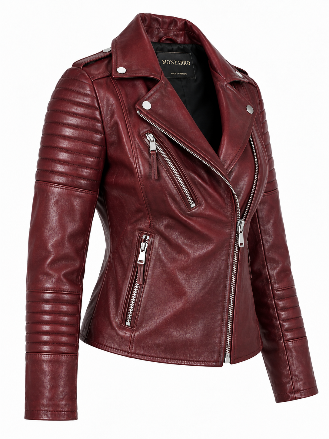 Burgundy Rebel — Girls’ Genuine Leather Moto Jacket