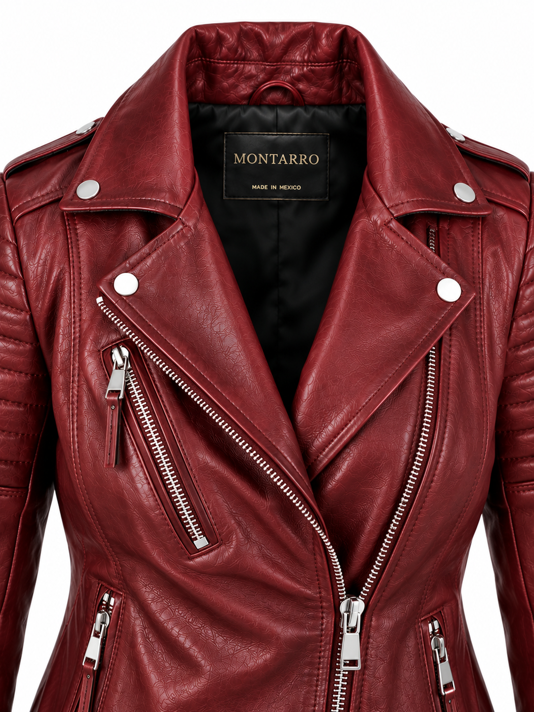 Burgundy Rebel — Girls’ Genuine Leather Moto Jacket