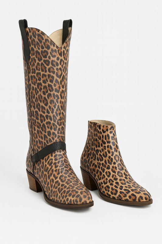 4.	Convertible Leopard print boots — Western Tall & Casual Ankle