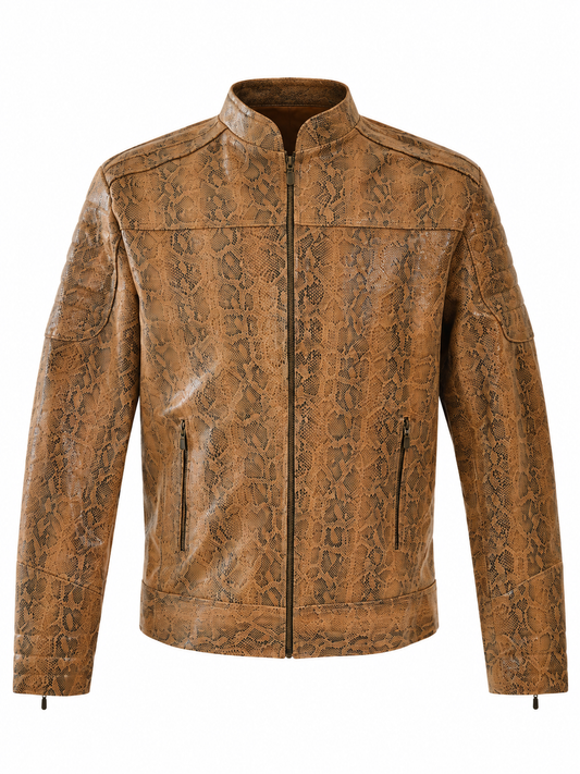Rustic Python Texture Jacket for Men