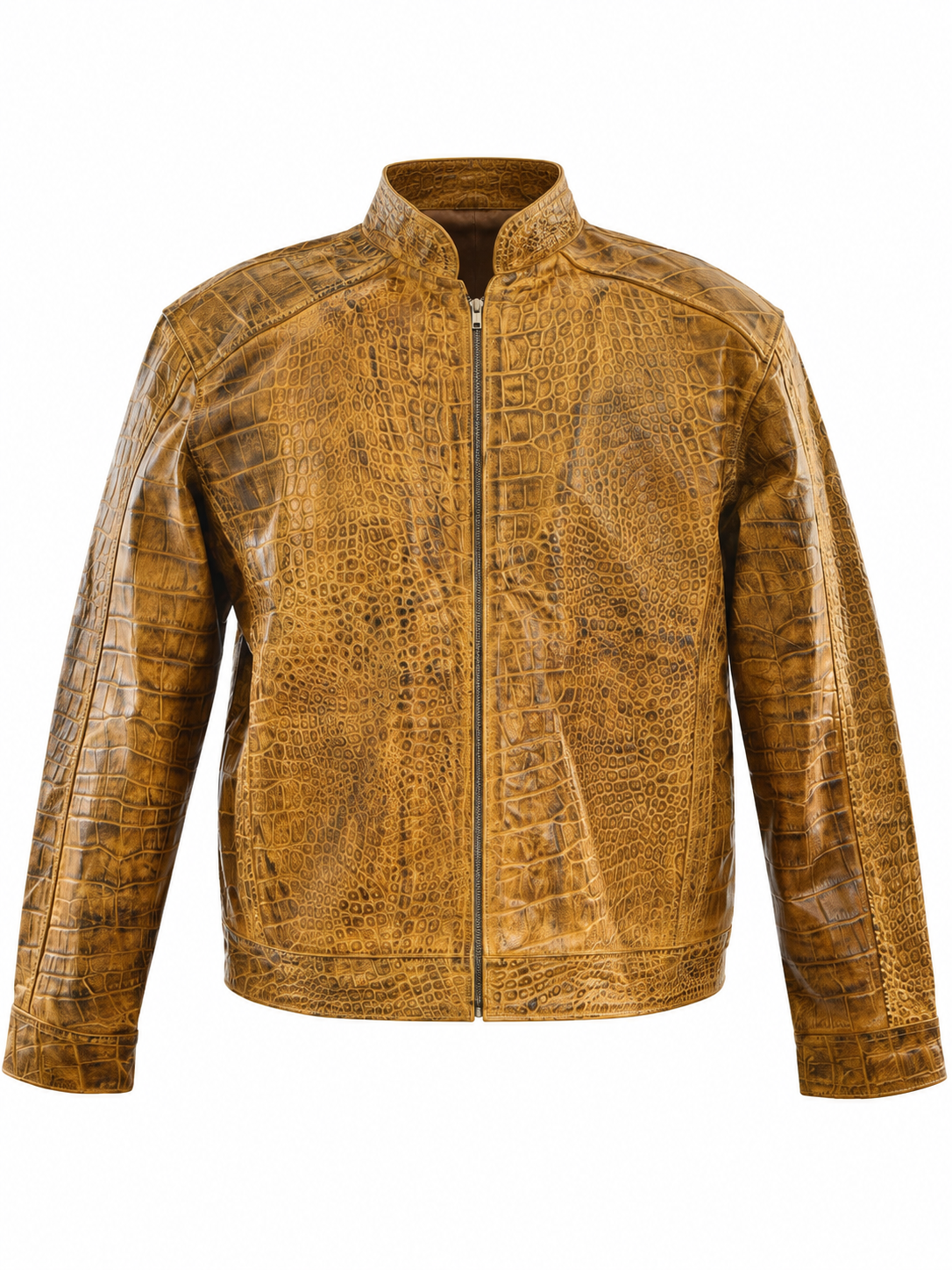 Men's Desert Ember Croc Leather Jacket