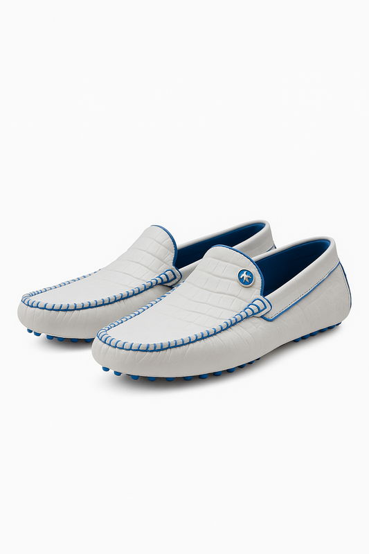 Distinctive crocodile-pattern embossed leather