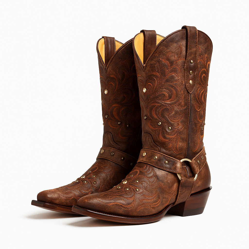 Brown Handcrafted Leather Cowboy Boot online