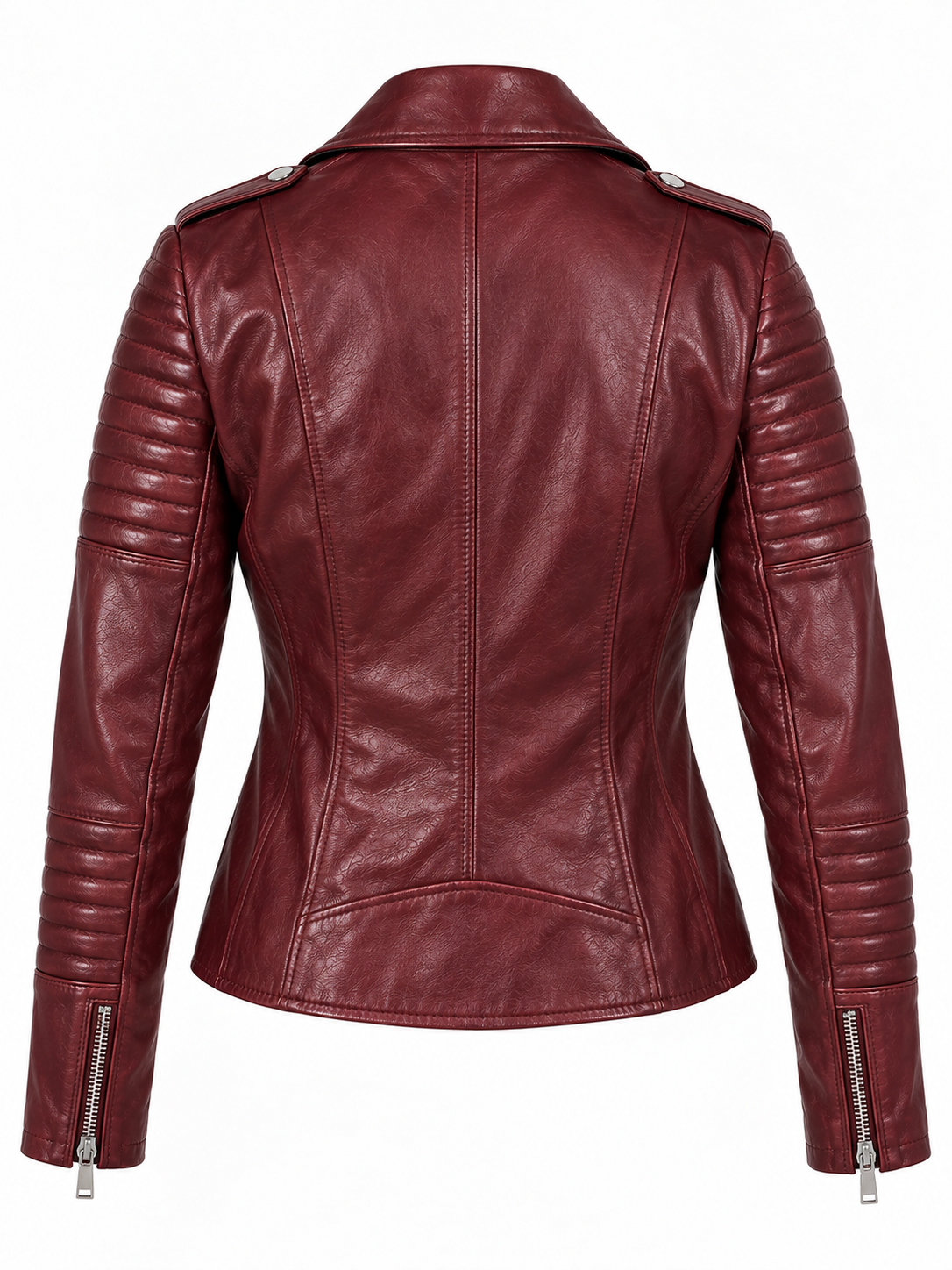 Burgundy Rebel — Girls’ Genuine Leather Moto Jacket