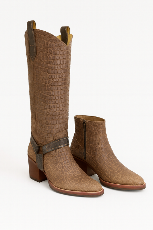 Artisan Exotic Animal-Inspired Leather Boots