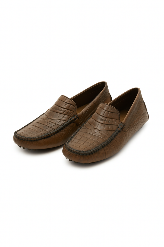 Classic Crocodile Embossed Loafers
