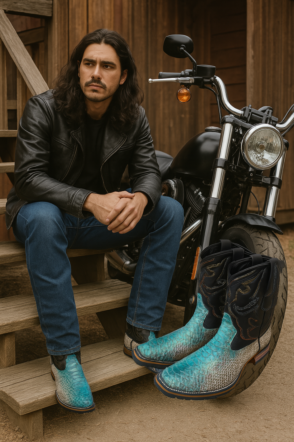 Moto Western Python Boots – Bold Leather, Road-Ready