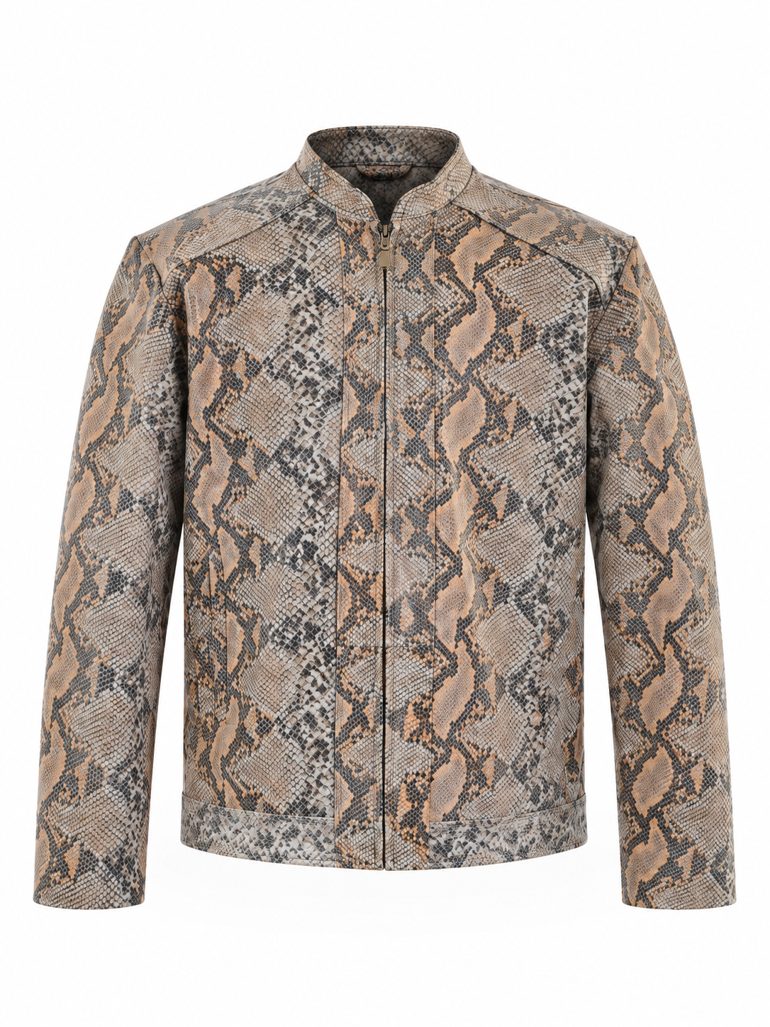 Sandstone Serpent Leather Jacket for Men