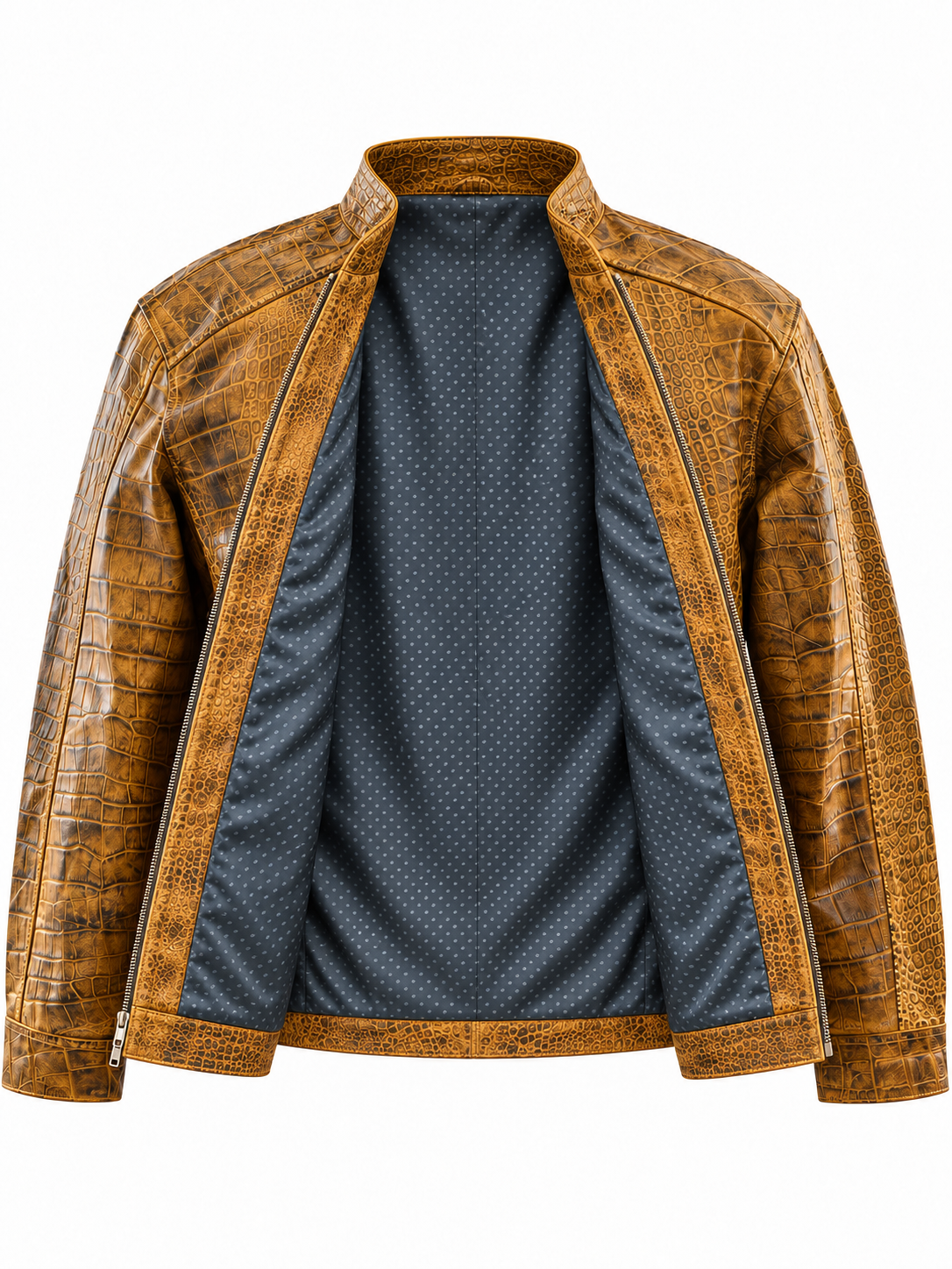 Men's Desert Ember Croc Leather Jacket