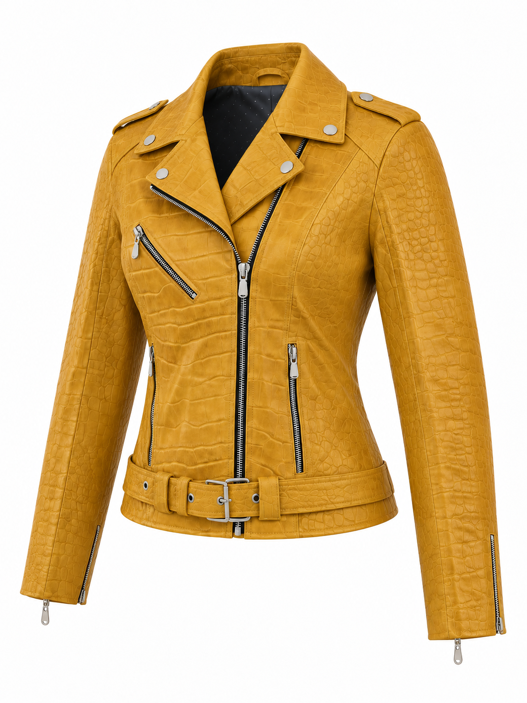 Women's Urban Edge Yellow Croc-Embossed Jacket
