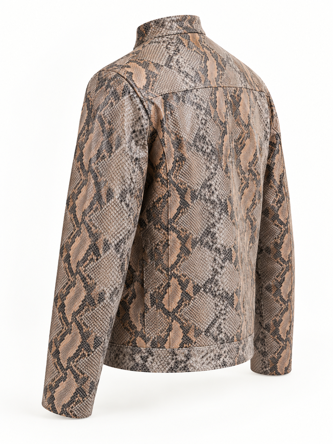Sandstone Serpent Leather Jacket for Men