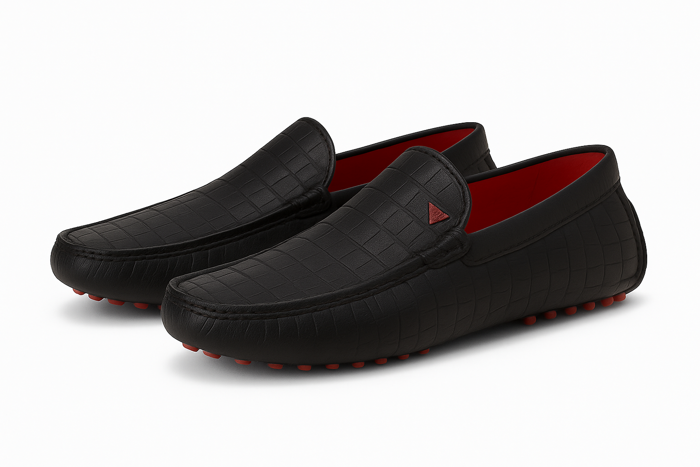 Exotic Croc Pattern Loafers with Red Inter