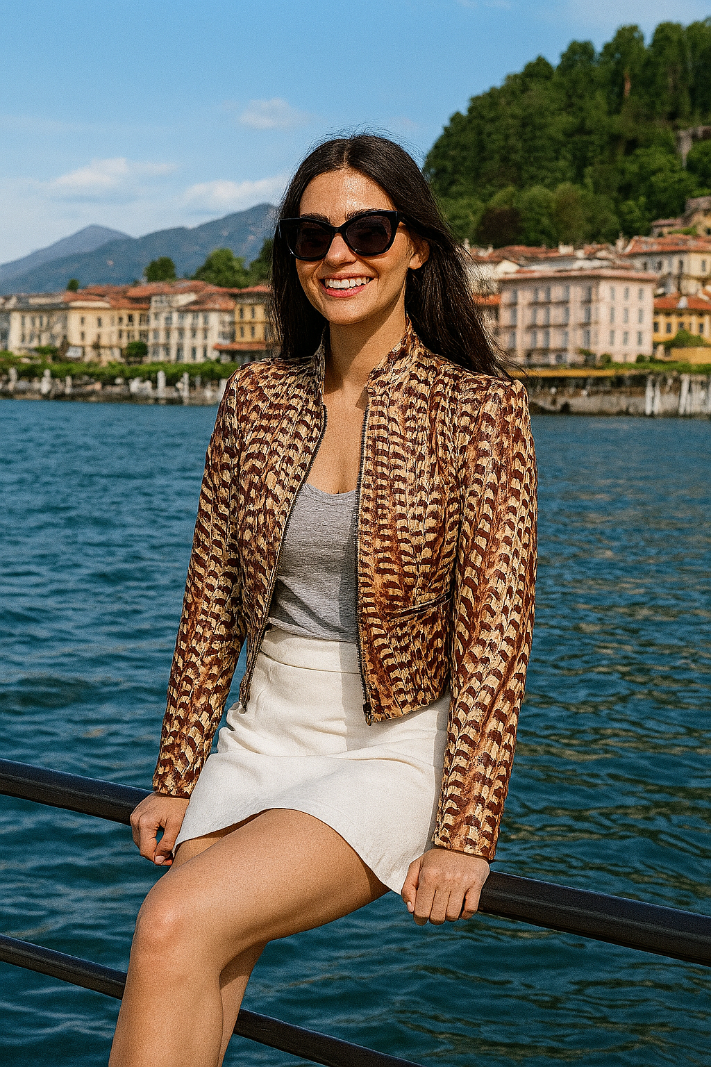 Barcelona Feather Print Jacket