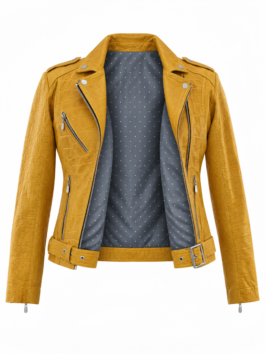 Women's Urban Edge Yellow Croc-Embossed Jacket