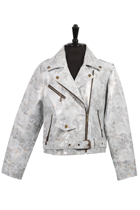Kids Light Metallic Delicate Pattern leather