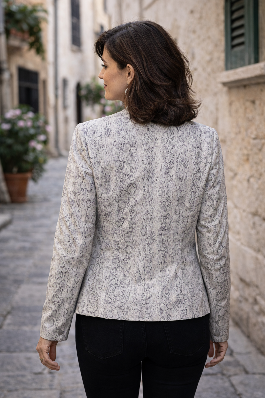 Women's Snake Skin in the City Leather Jacket
