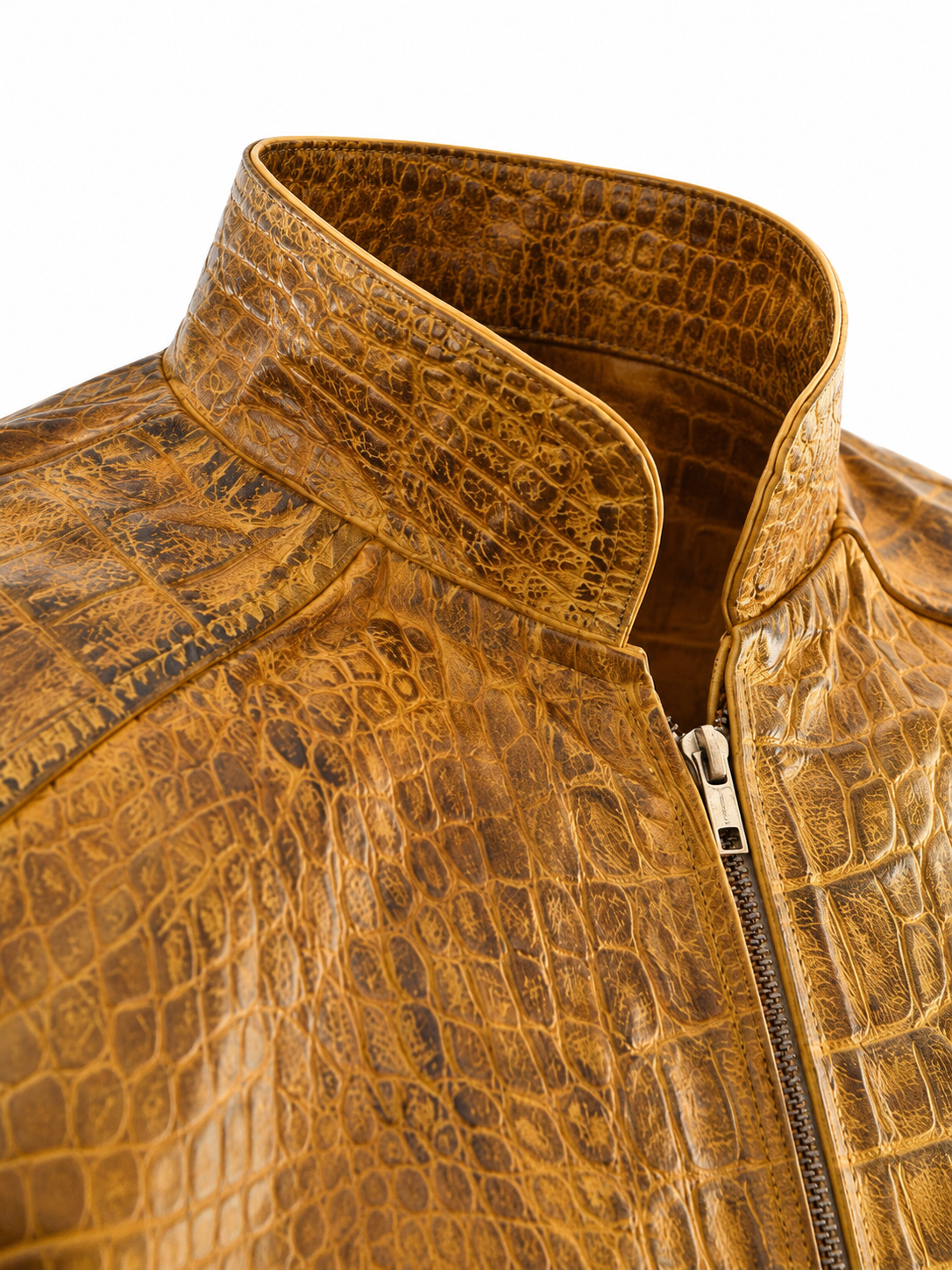 Men's Desert Ember Croc Leather Jacket