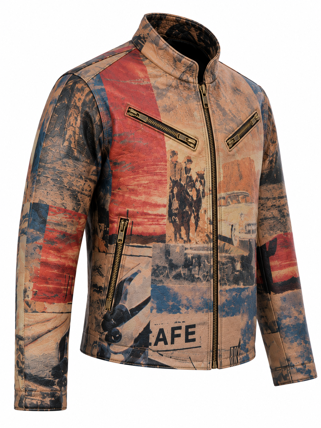 Boys’ Vintage Western Road Trip Genuine Leather Jacket