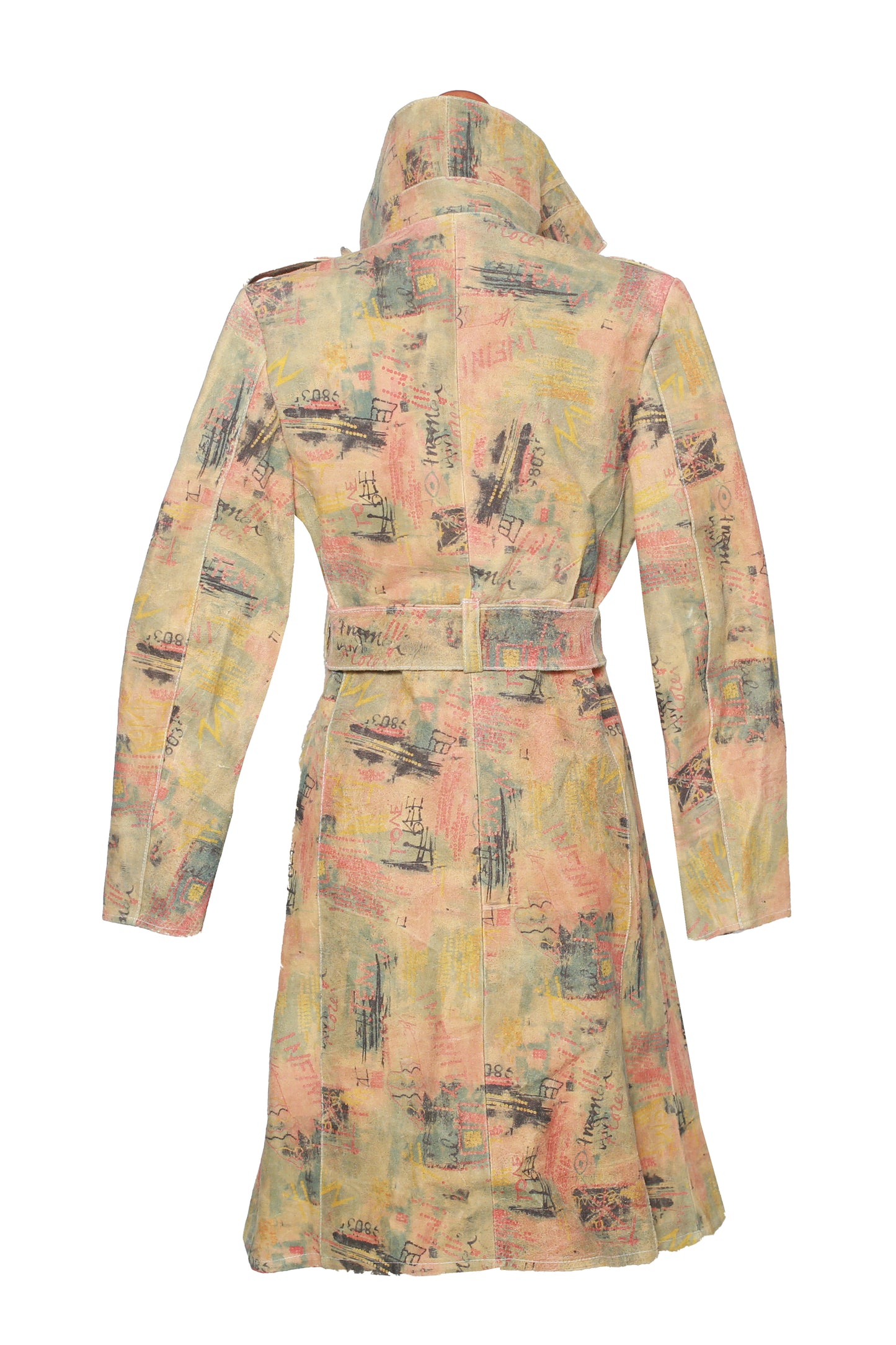 Abstract Brushstroke Print Coat 