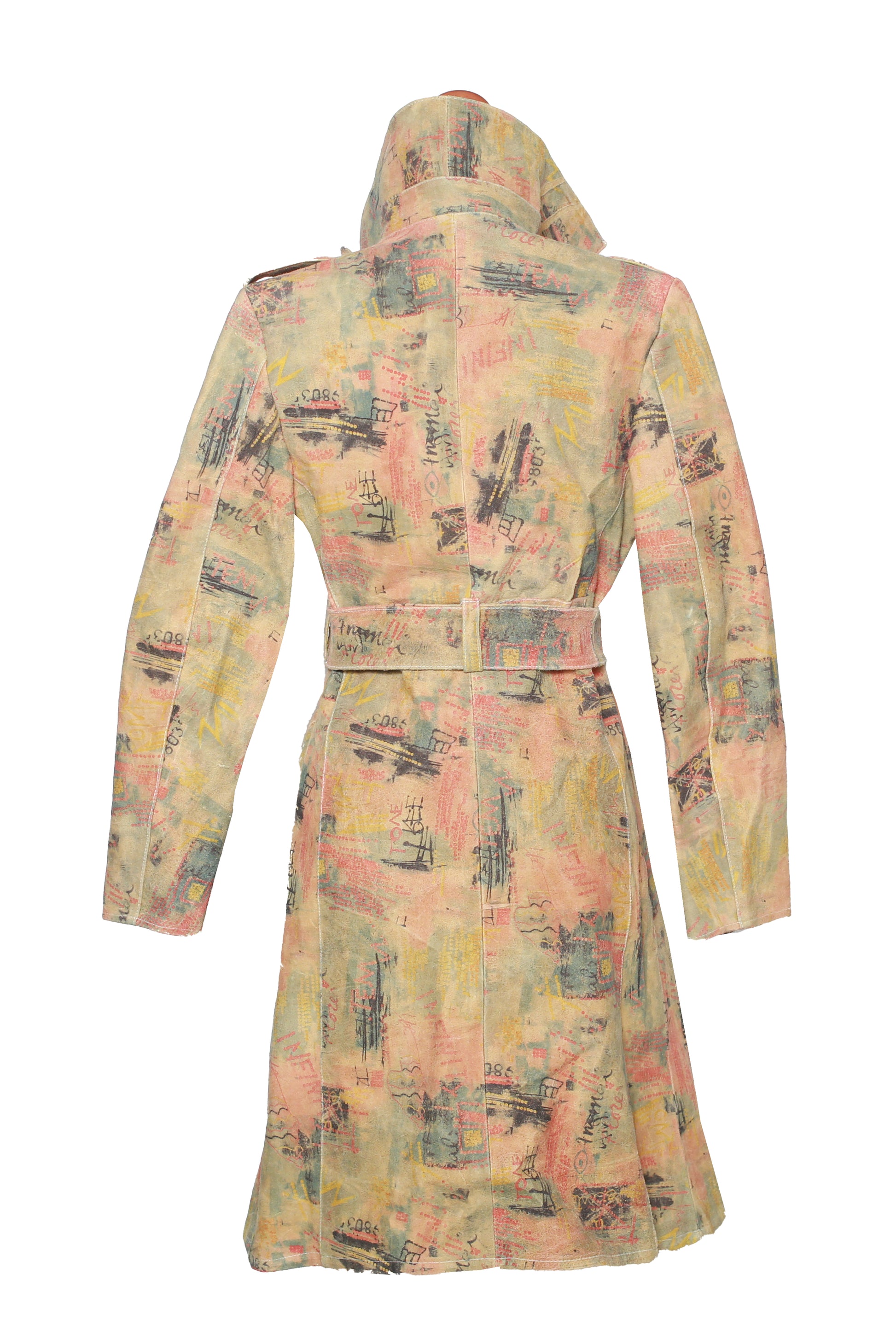 Abstract Brushstroke Print Coat 