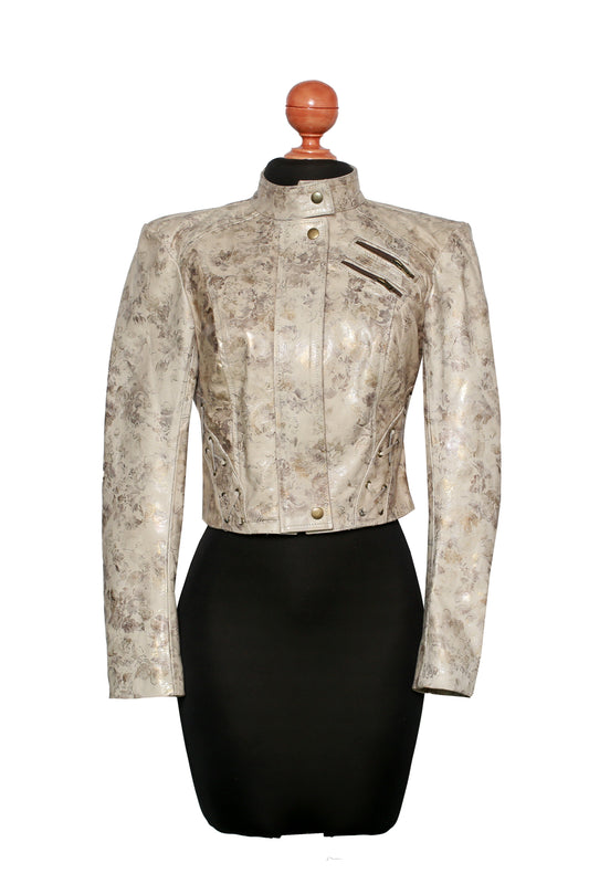 Antique Petal Leather Jacket