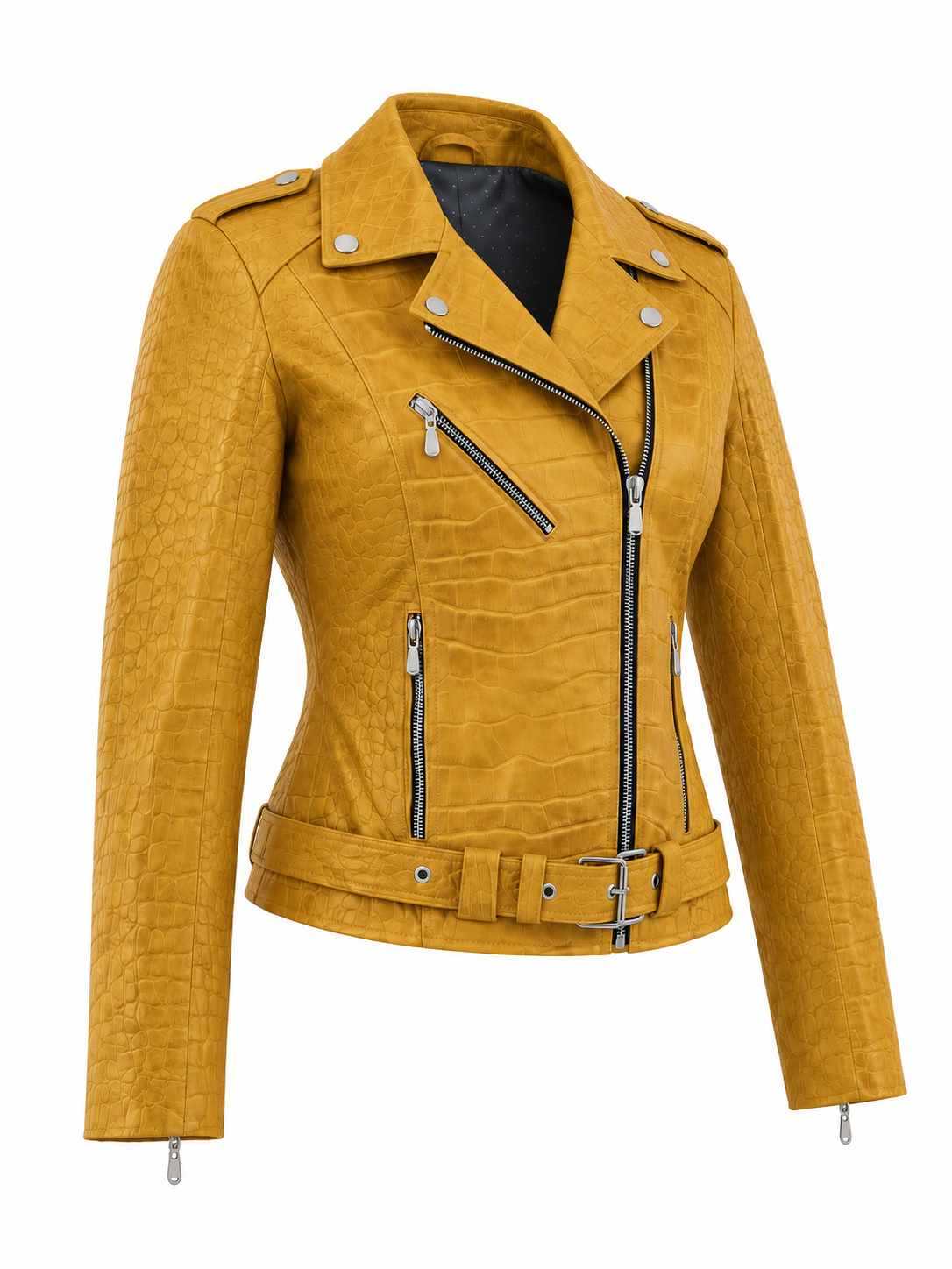 Women's Urban Edge Yellow Croc-Embossed Jacket