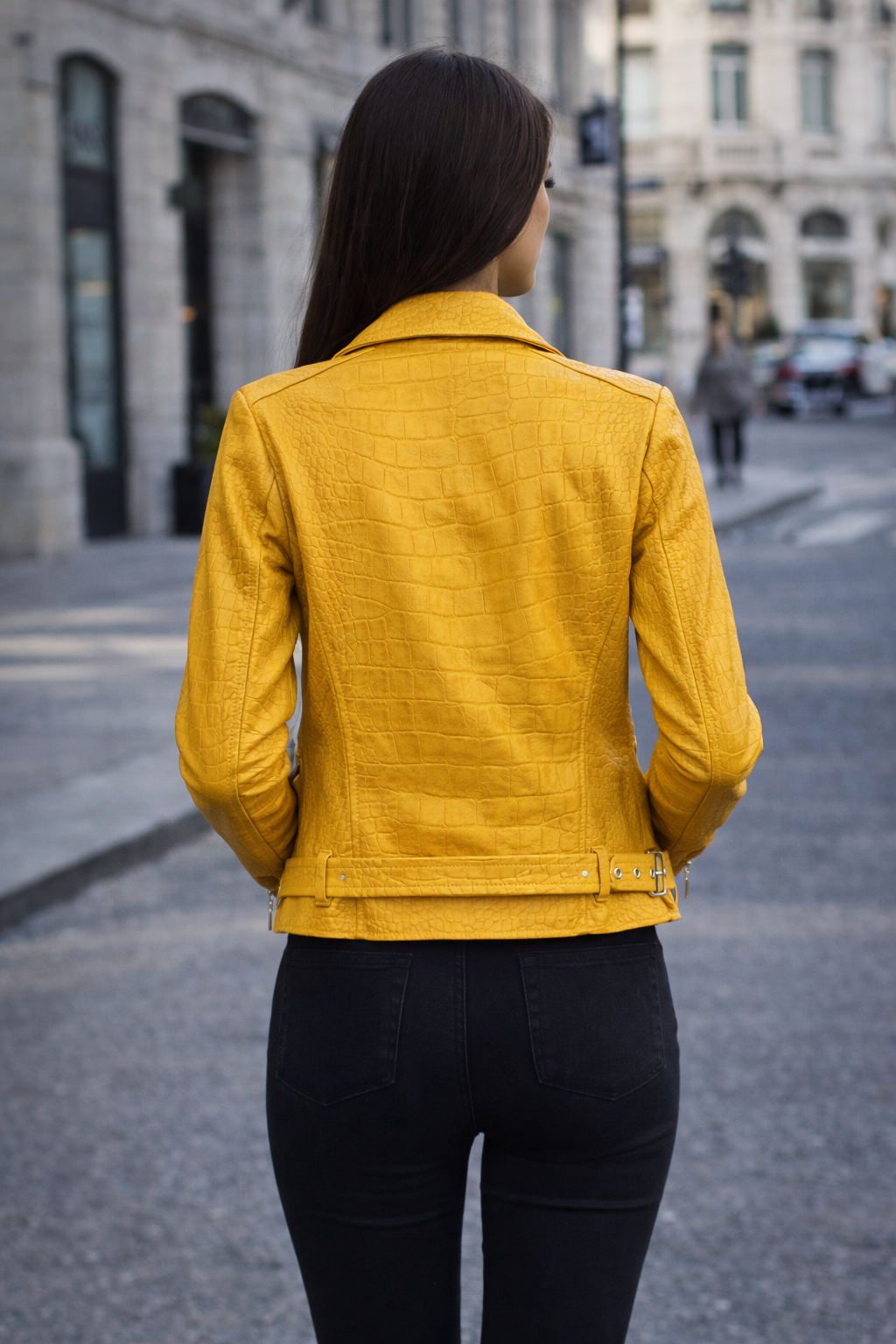 Women's Urban Edge Yellow Croc-Embossed Jacket