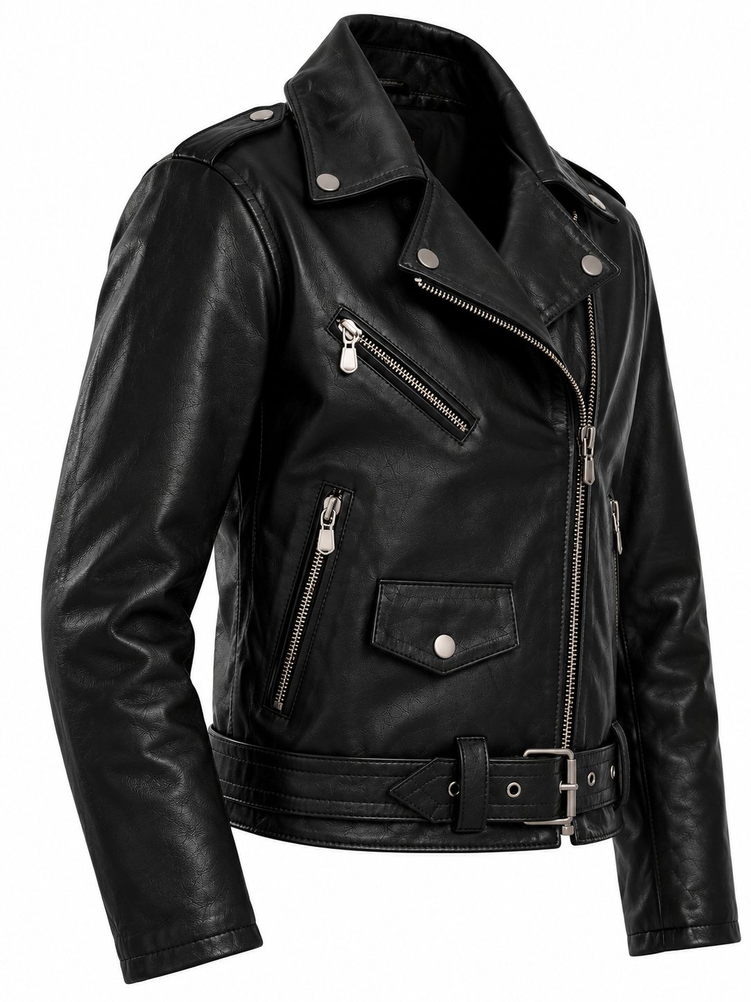 Boys’ Classic Black Genuine Leather Moto Biker Jacket new york