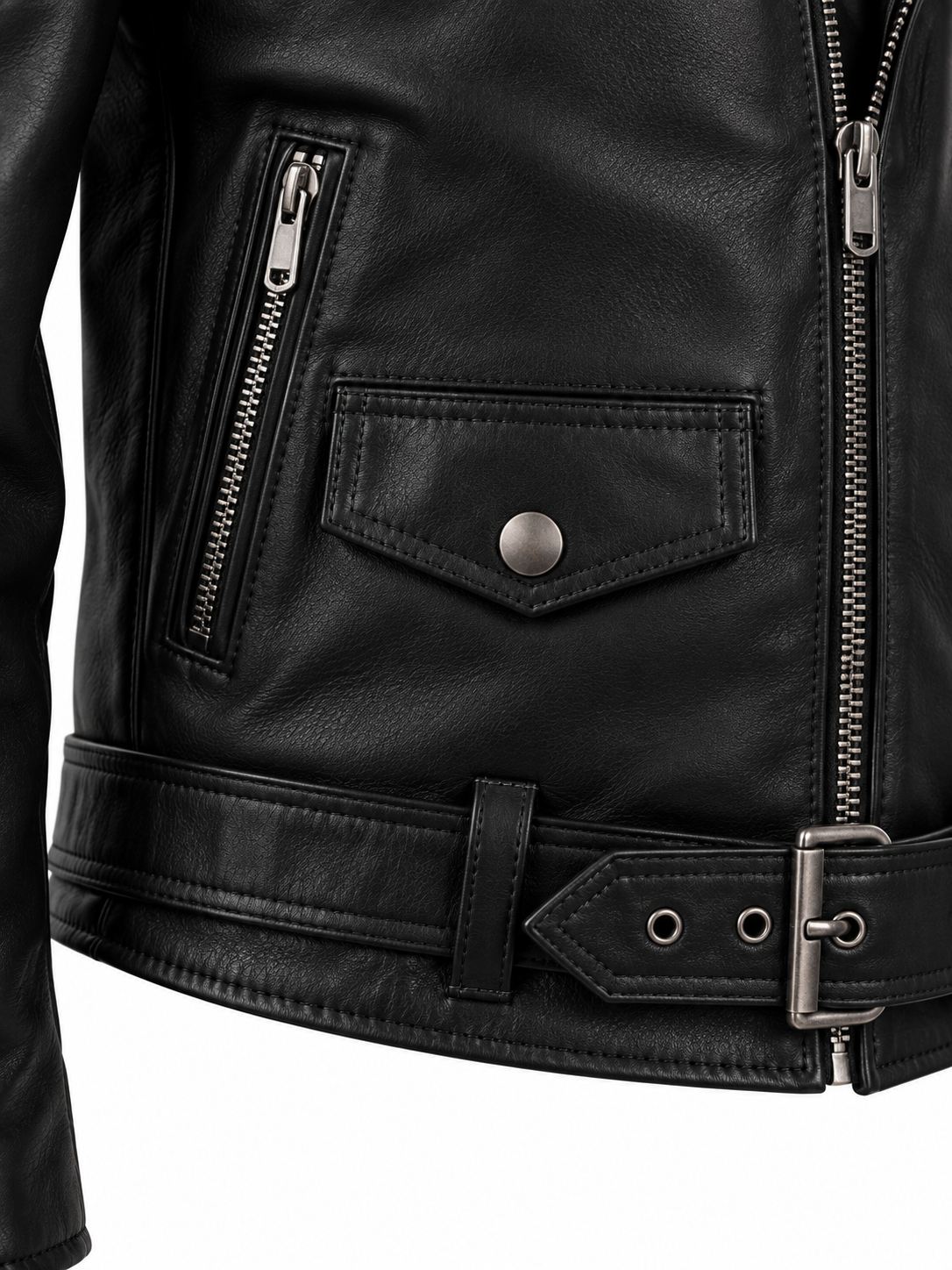 Boys’ Classic Black Genuine Leather Moto Biker Jacket san francisco