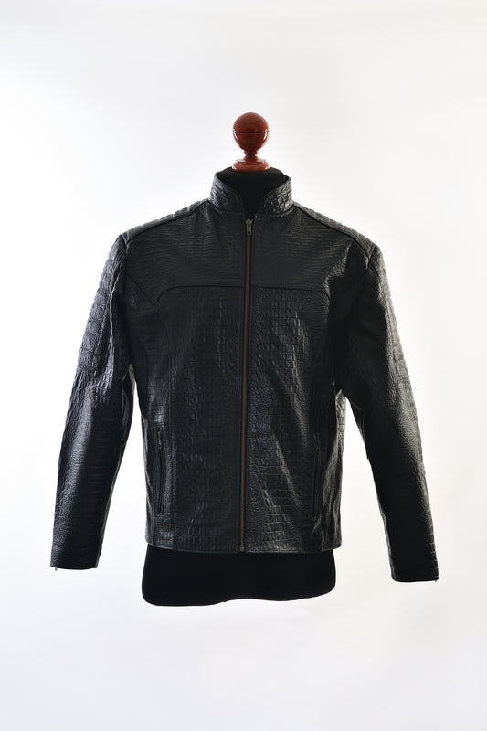 Midnight Croc Leather Jacket