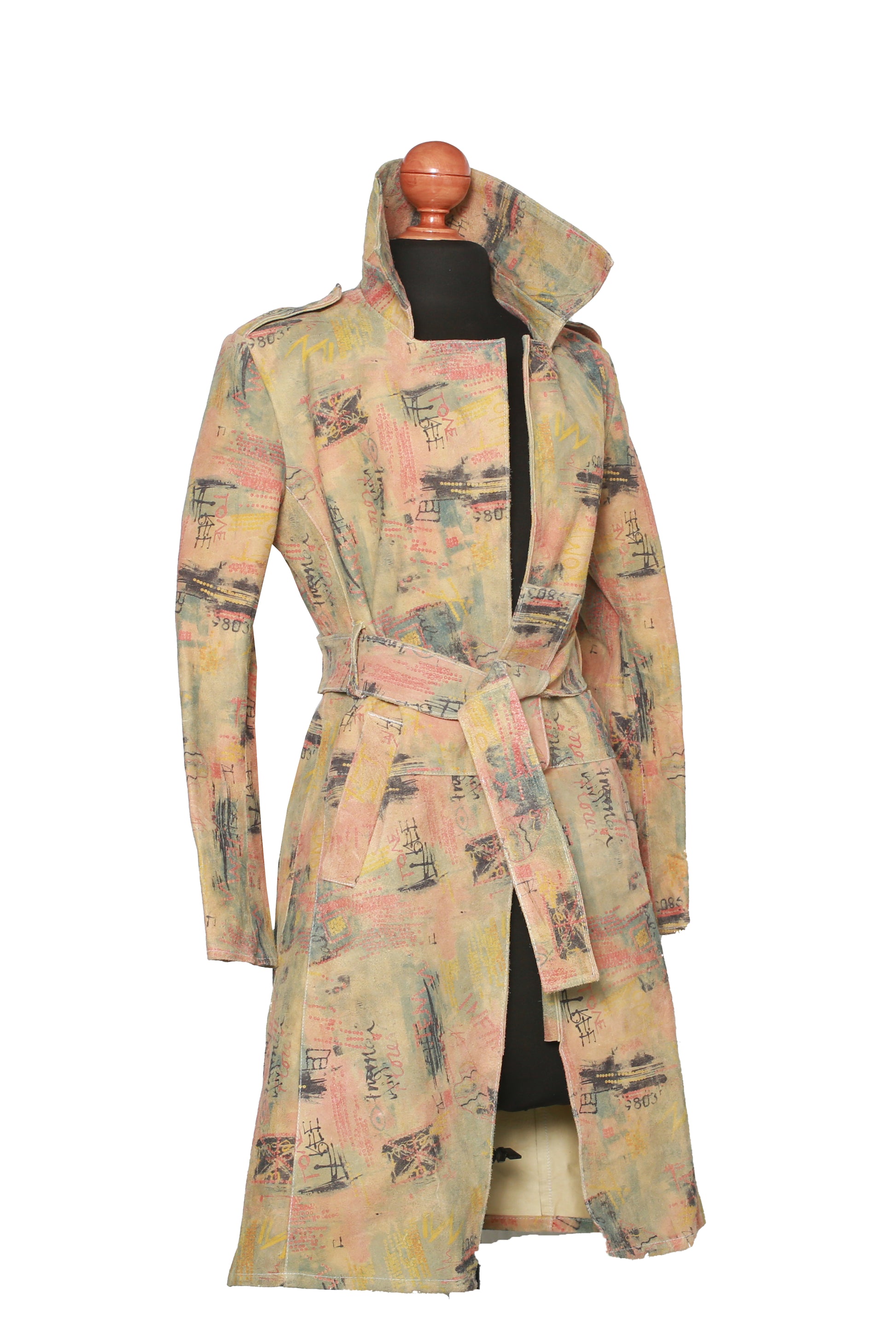 Brushstroke Print Coat