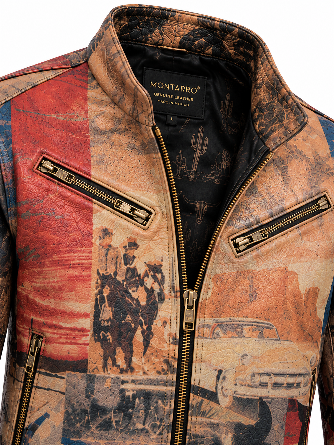 Boys’ Vintage Western Road Trip Genuine Leather Jacket