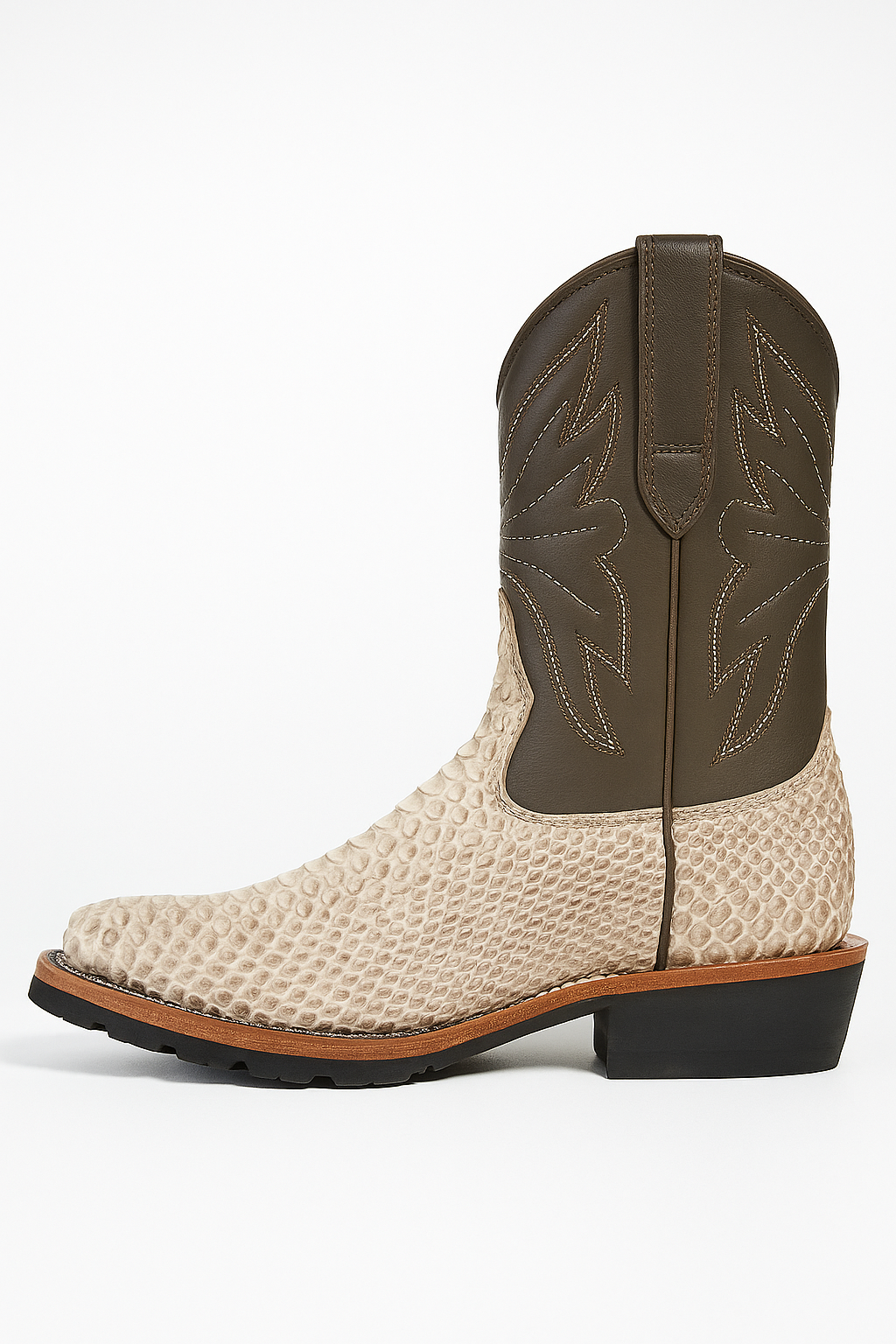 Keith Whitley Python Boots Dual-Tone Genuine Python Boots – Exotic Short Western Style – Bring the ...