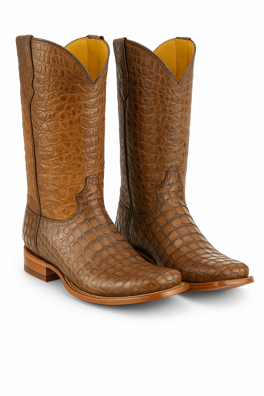 Premium Alligator Embossed Western Boots – Handcrafted Leather