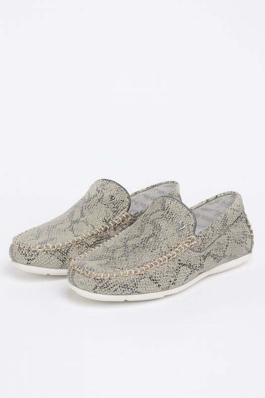 •	Signature Snake Embossed Loafers