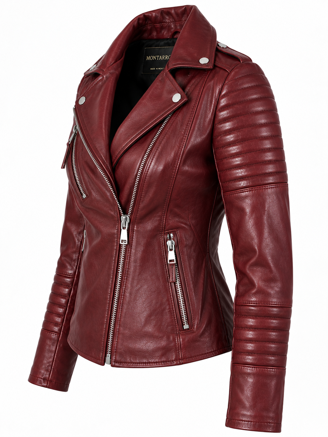 Burgundy Rebel — Girls’ Genuine Leather Moto Jacket