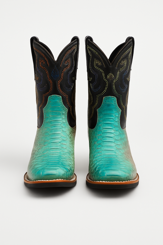 Moto Western Python Boots – Bold Leather, Road-Ready