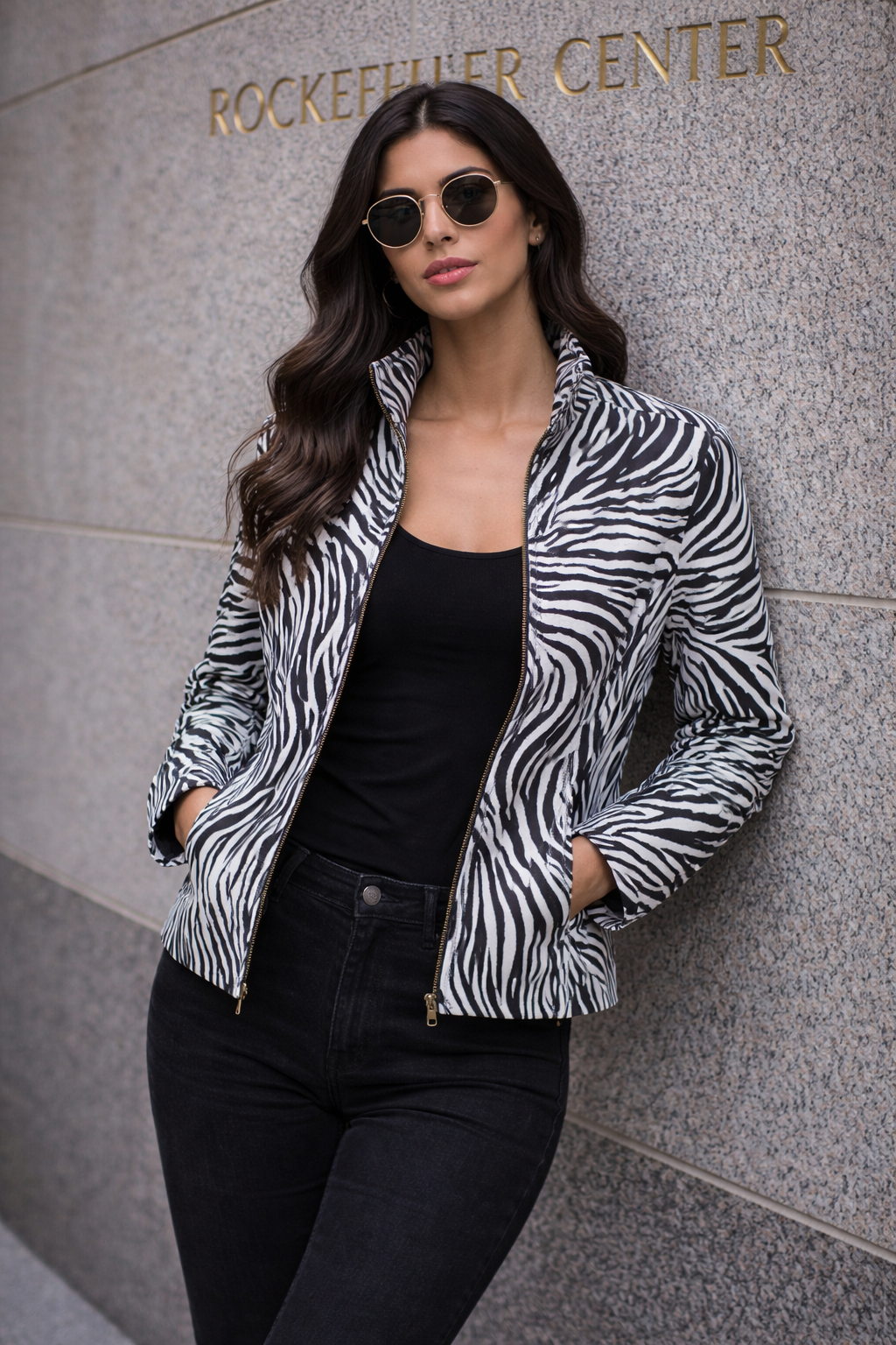Women's African Mirage Zebra Jacket – Exotic Black & White Stripes