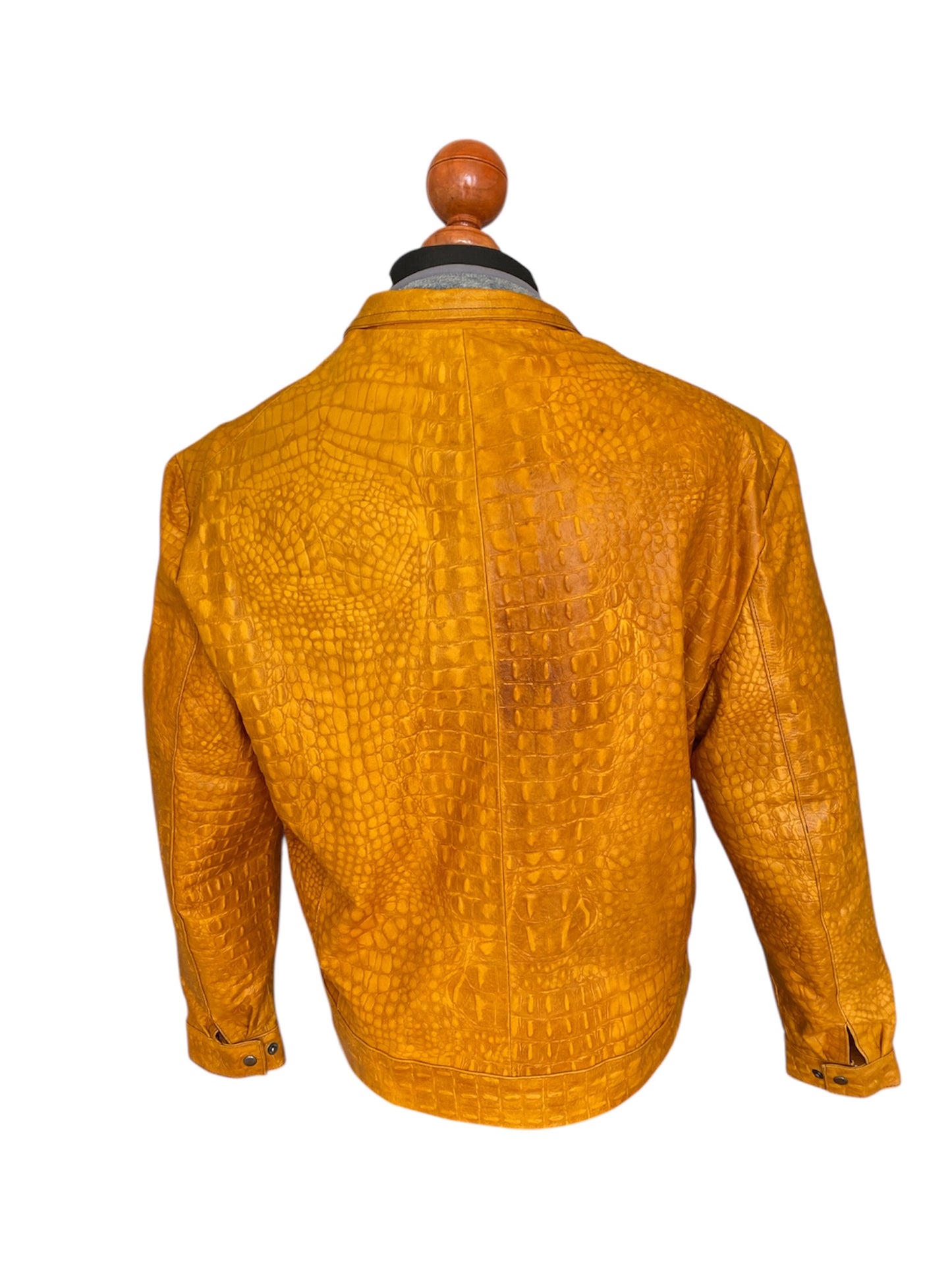 Crocodile Leather Jacket for Men – Crocodile Embossed Texture Detail