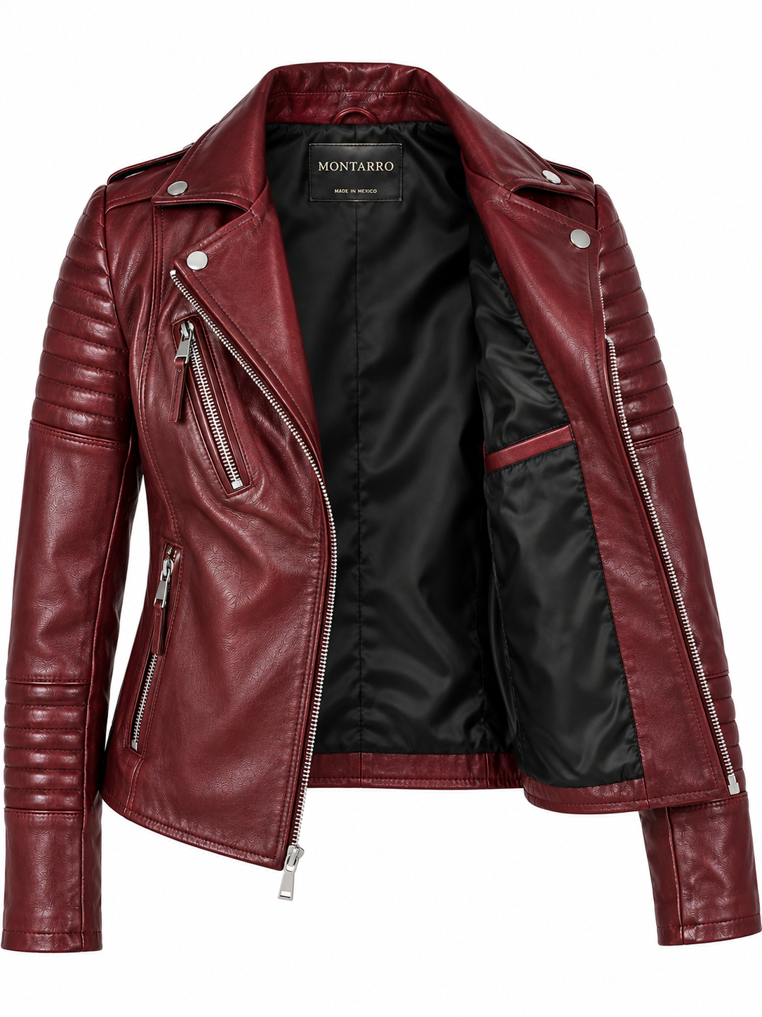 Burgundy Rebel — Girls’ Genuine Leather Moto Jacket