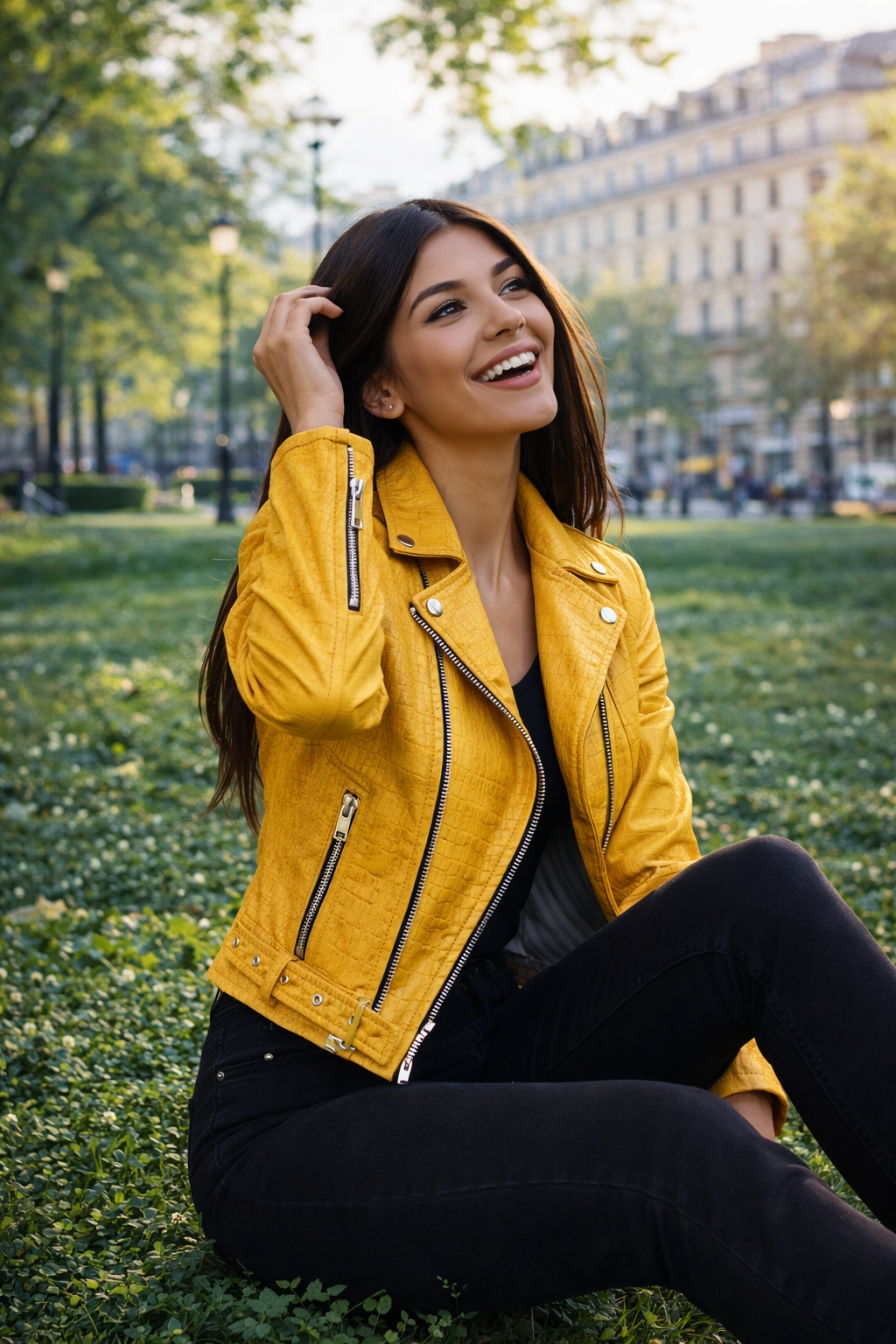 Women's Urban Edge Yellow Croc-Embossed Jacket