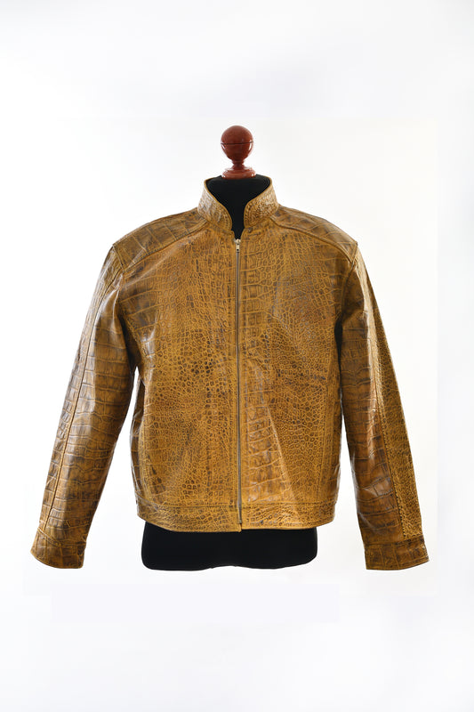 Desert Ember Croc Leather Jacket