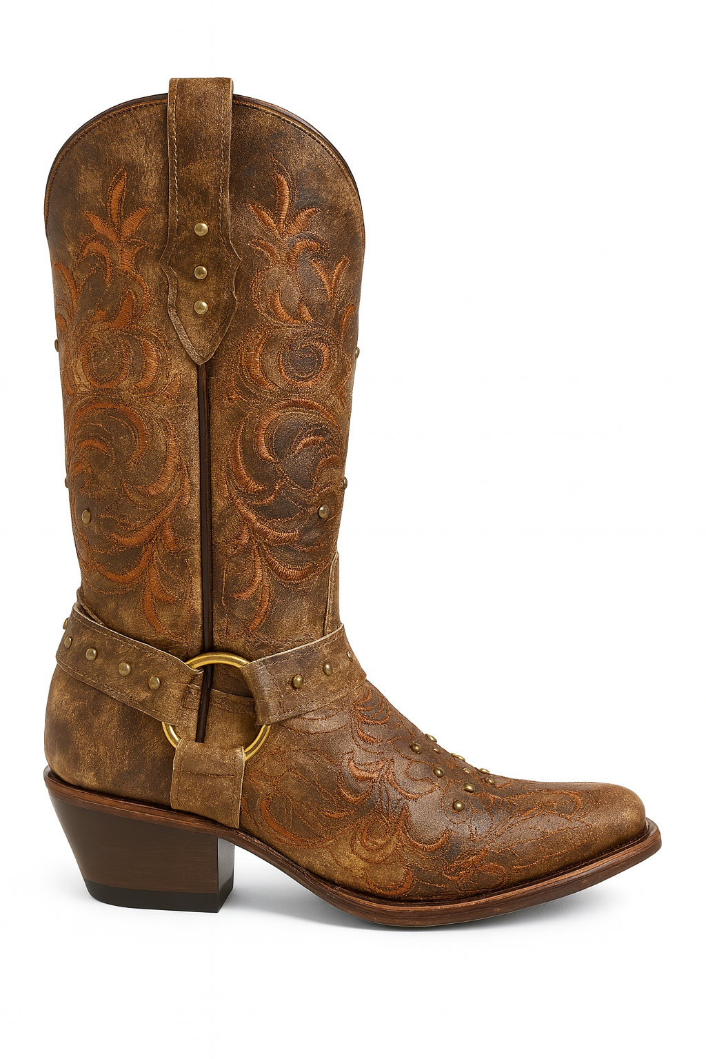 Brown Handcrafted Leather Cowboy Boot dallas