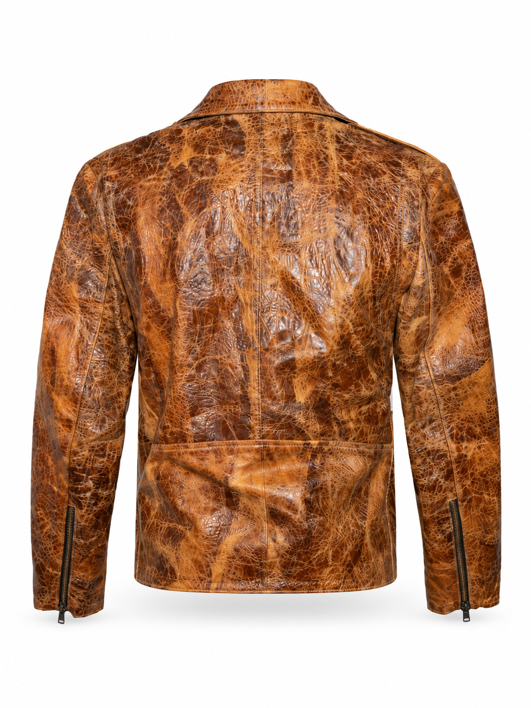 Men's Hand-Treated Distressed Leather Biker Jacket