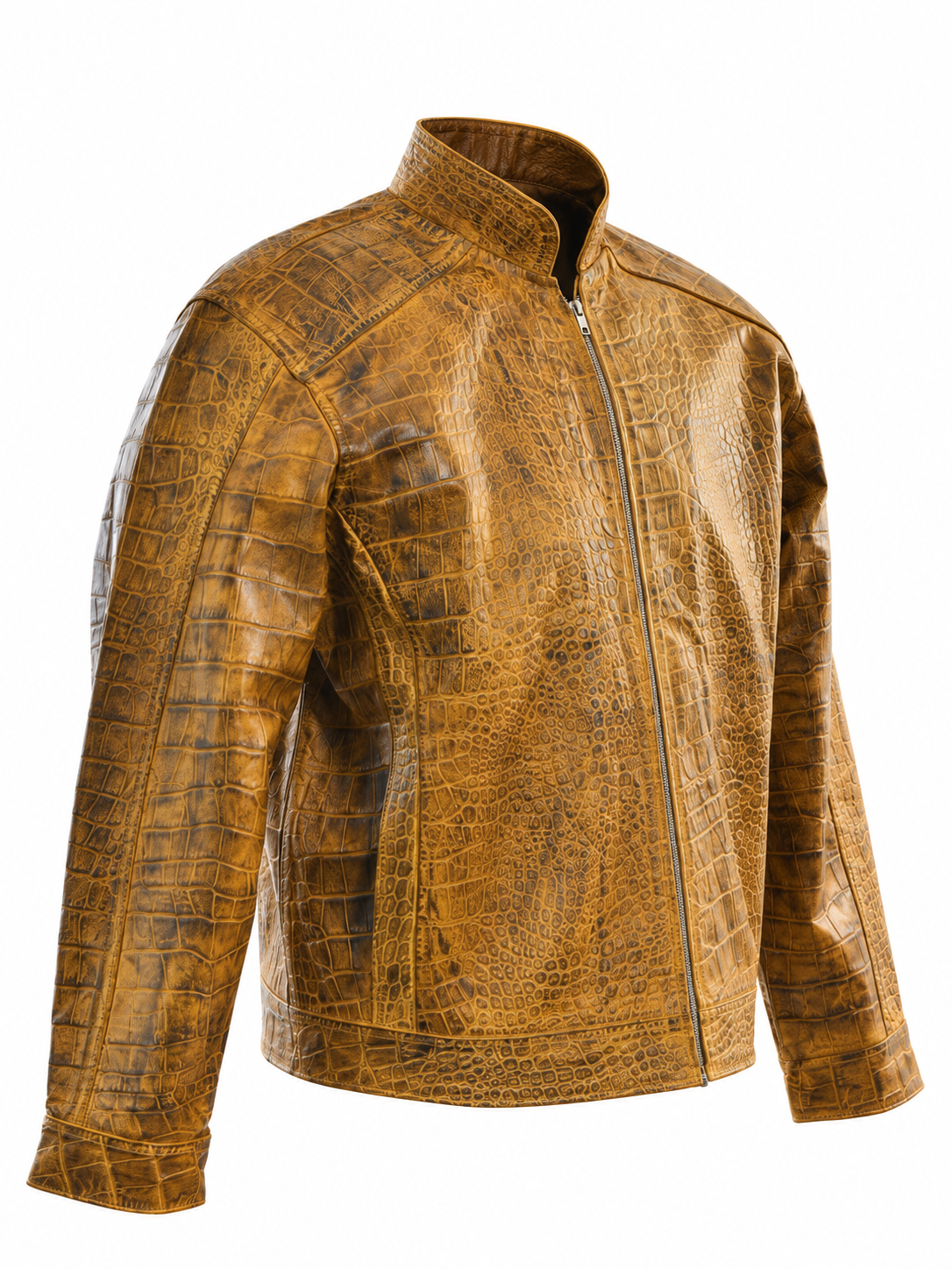 Men's Desert Ember Croc Leather Jacket
